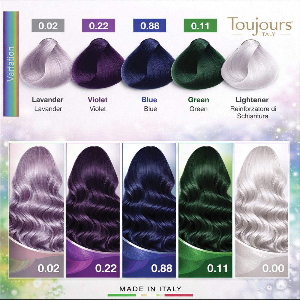 Toujours.رنگ مو واریاسیون (0.11-0.88-0.22-0.02-0.00) توژور variation Hair color