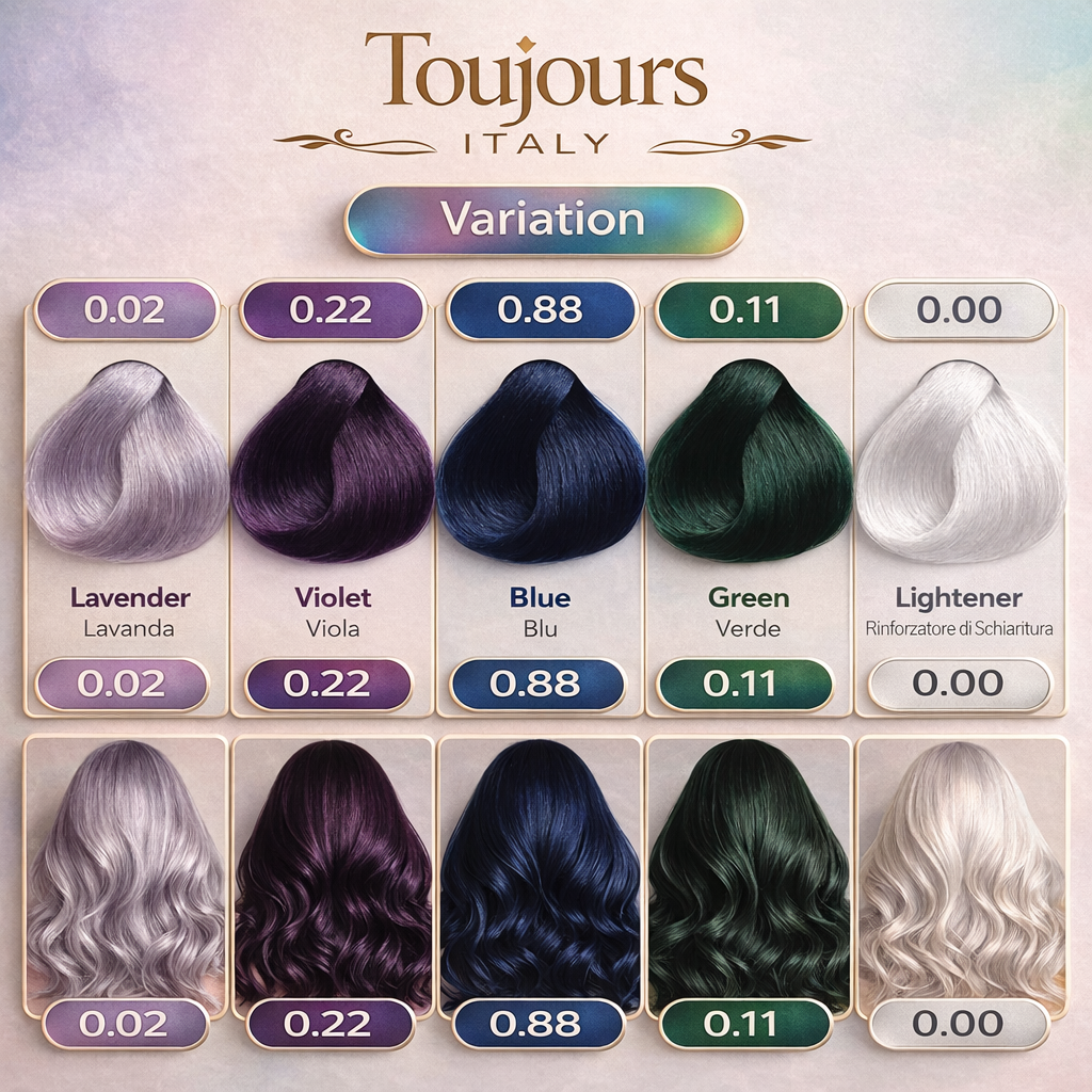 Toujours.رنگ مو واریاسیون (0.11-0.88-0.22-0.02-0.00) توژور variation Hair color