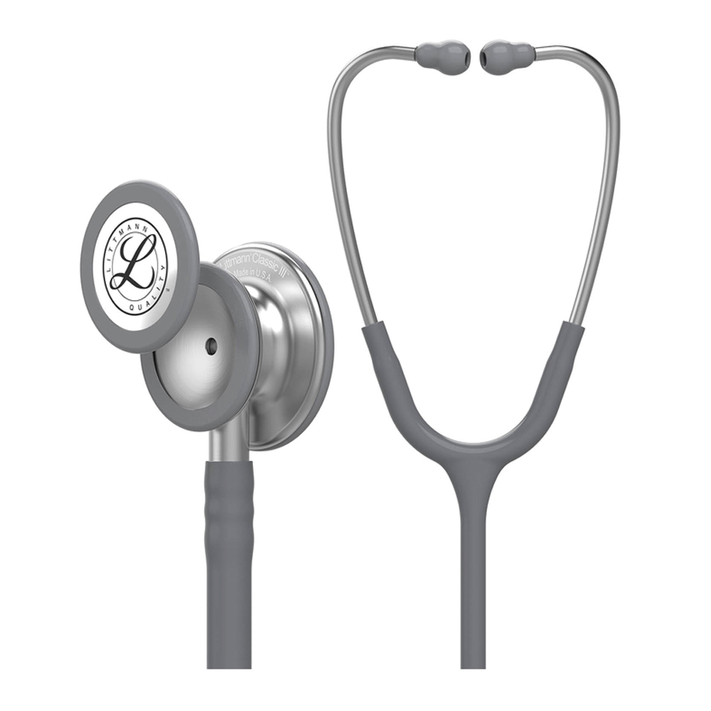 گوشی لیتمن کلاسیک 3 خاکستری با چست پیس استیل مدل Littmann classic III 5621
