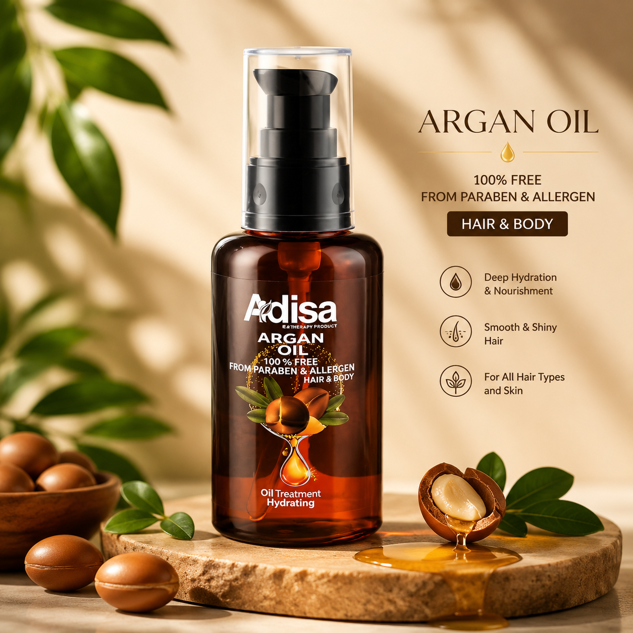 ADisa. روغن آرگان بازسازی کننده پوست و مو آدیسا - 100 میل